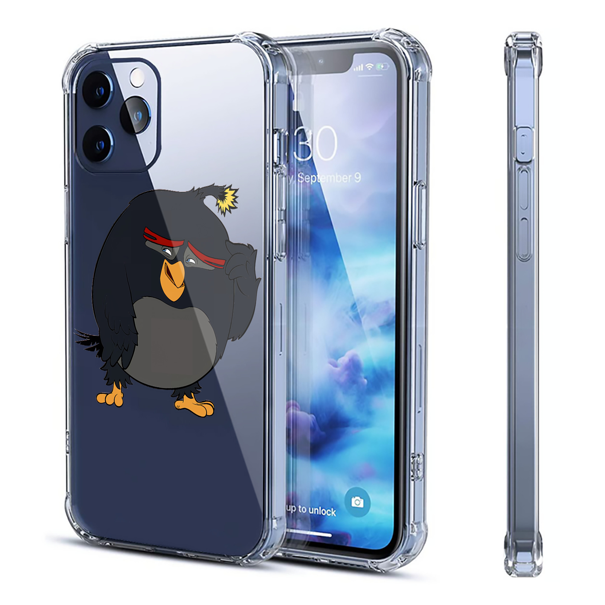 （画像用） Angry Birds アングリーバード 【iPhone 12シリーズ対応】透明スマホケース（クリアソフトケース）